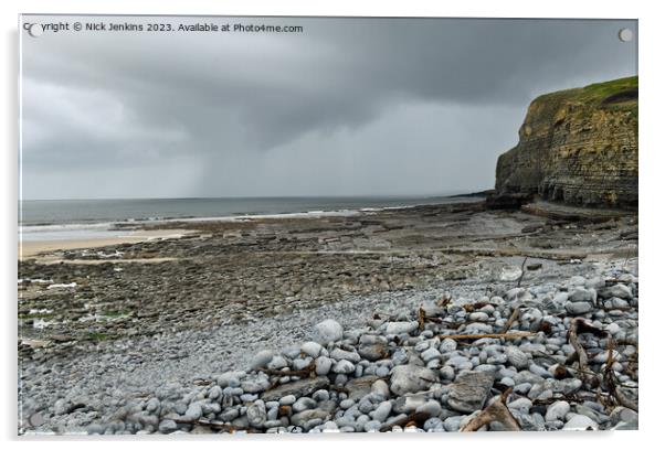 Dunraven Bay Glamorgan Coast South Wales  Acrylic by Nick Jenkins
