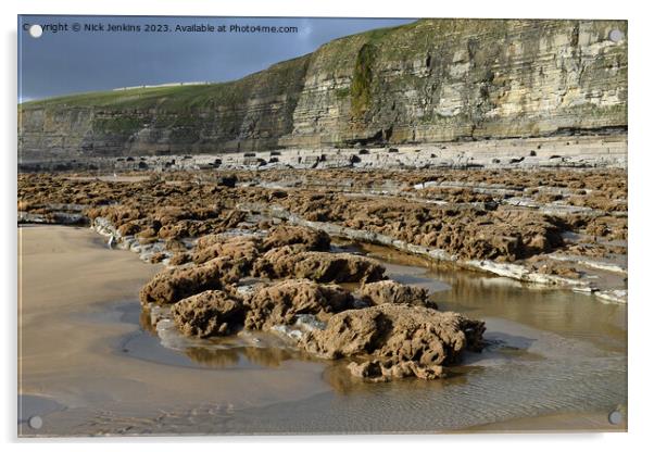 Dunraven Bay Glamorgan Heritage Coast  Acrylic by Nick Jenkins