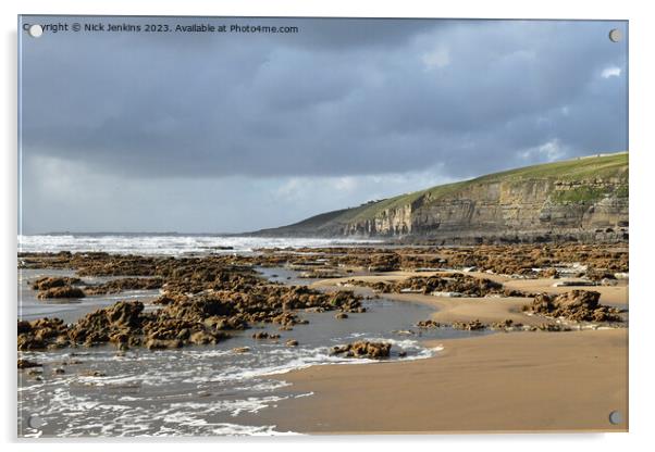 Dunraven Bay on an Incoming tide South Wales Acrylic by Nick Jenkins