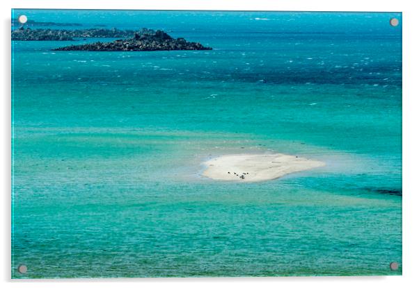 Sand Bar and Sea Scillies Acrylic by Nick Jenkins