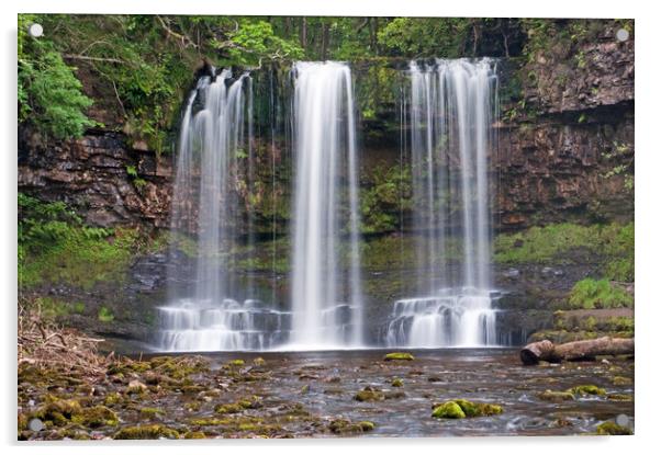 Scwd yr Eira Waterfall in the Vale of Neath Powys Acrylic by Nick Jenkins
