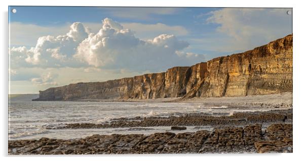 Cliffs and Clouds at Nash Point South Wales Coast Acrylic by Nick Jenkins