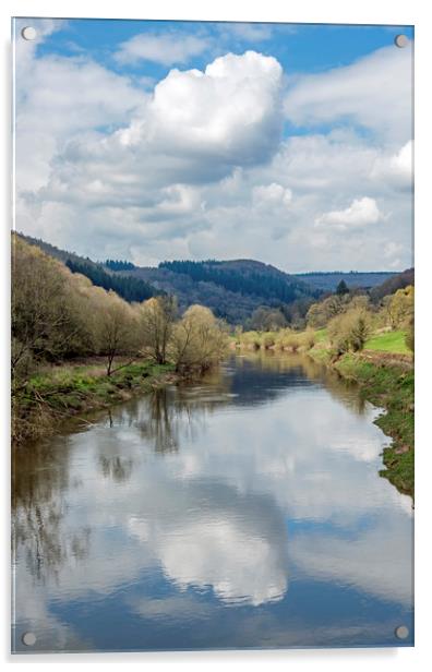 The River Wye at Brockweir in the Wye Valley  Acrylic by Nick Jenkins