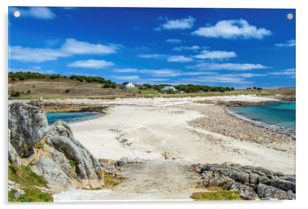 The Bar between Gugh and St Agnes on the Scillies Acrylic by Nick Jenkins