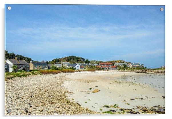 Old Grimsby Beach on Tresco Isles of Scilly Acrylic by Nick Jenkins