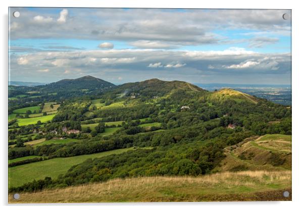 The Malvern Hills Early Autumn Worcestershire Acrylic by Nick Jenkins