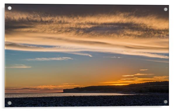 Sunset over the Glamorgan Coast from Colhugh Beach Acrylic by Nick Jenkins