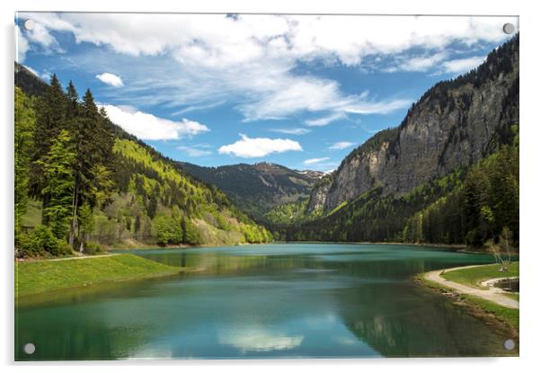 Le Lac de Montriond Haute-Savoie French Alps Acrylic by Nick Jenkins