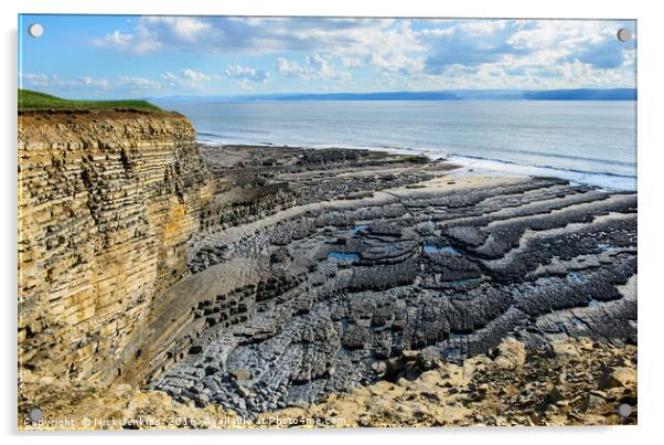 The Cliffs and Beach at Nash Point Glamorgan Coast Acrylic by Nick Jenkins