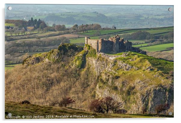 Carreg Cennen Castle Carmarthenshire West Wales Acrylic by Nick Jenkins