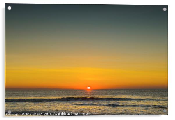 Sunset at Dunraven Bay Glamorgan Heritage Coast Acrylic by Nick Jenkins