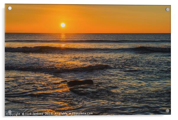 Dunraven Bay Southerndown Sunset Glamorgan Coast Acrylic by Nick Jenkins