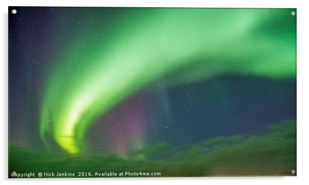 Aurora Borealis over Hofn Iceland Acrylic by Nick Jenkins