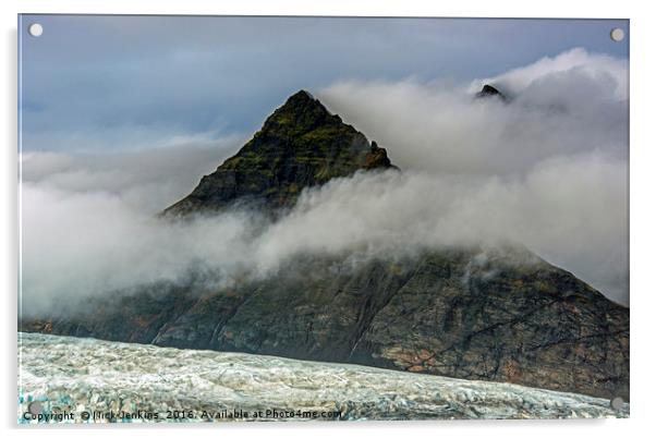Pyramid Mountain Fjallsarlon Glacial Lake Iceland Acrylic by Nick Jenkins