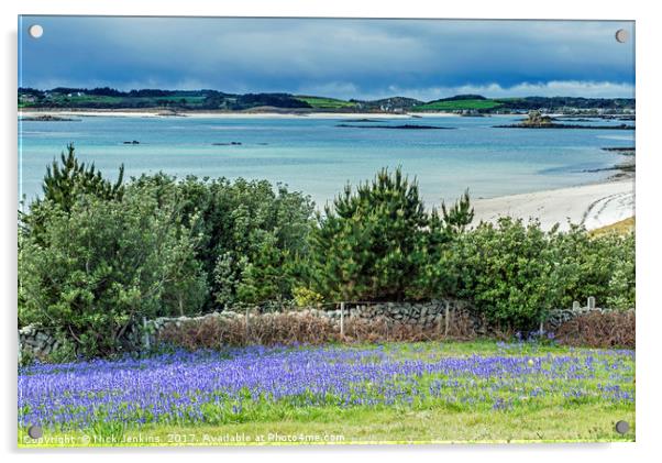 Tresco from St Martins in the Isles of Scilly Acrylic by Nick Jenkins