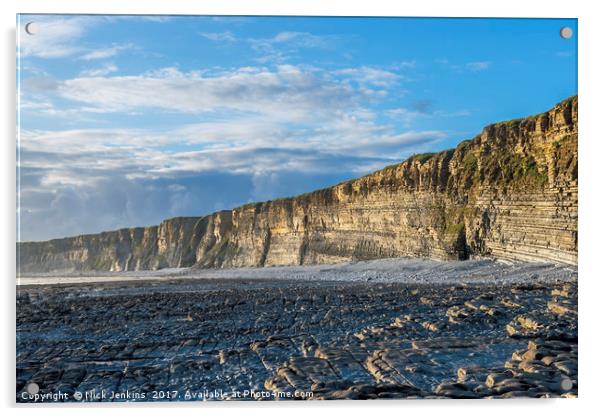 Cliffs Nash Point Beach Glamorgan Heritage Coast Acrylic by Nick Jenkins