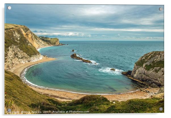 Man O War Bay on the Dorset Coast England Acrylic by Nick Jenkins
