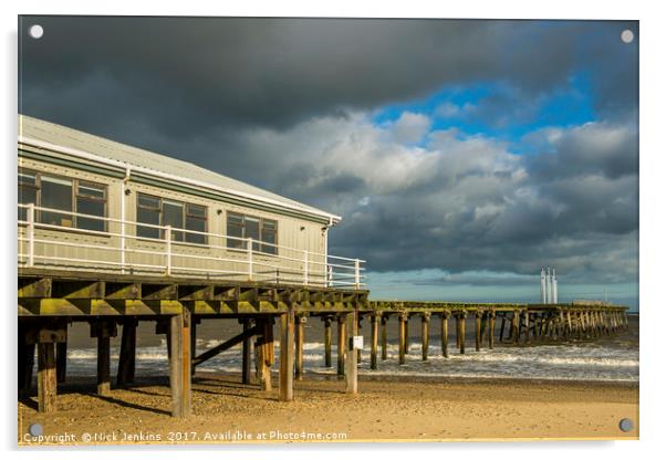Claremont Pier Lowestoft Beach Suffolk  Acrylic by Nick Jenkins