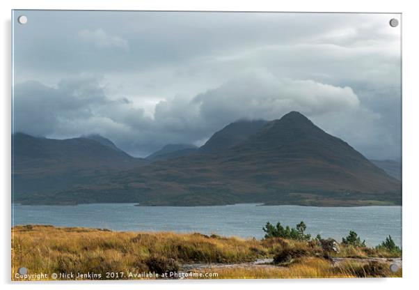 Ben Damph across Loch Torridon Scotland Acrylic by Nick Jenkins