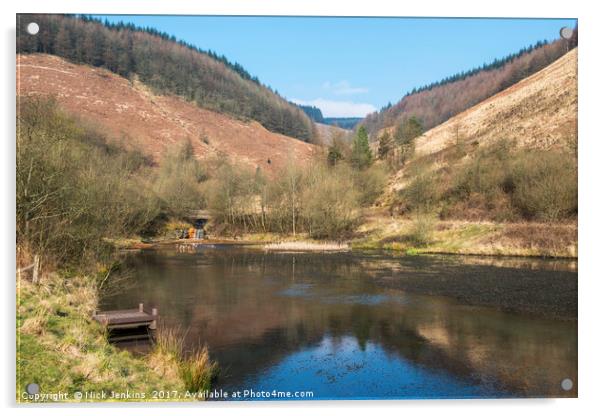 Clydach Vale Upper Pond Rhondda Valley South Wales Acrylic by Nick Jenkins