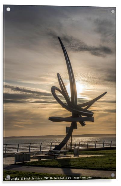 The Kitetail Sculpture on Aberavon Seafront Acrylic by Nick Jenkins