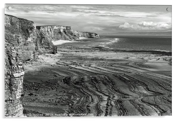 The Glamorgan Heritage Coast Cliffs and Beaches Acrylic by Nick Jenkins