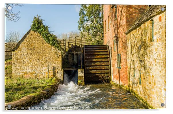 The Old Mill Lower Slaughter in February Acrylic by Nick Jenkins