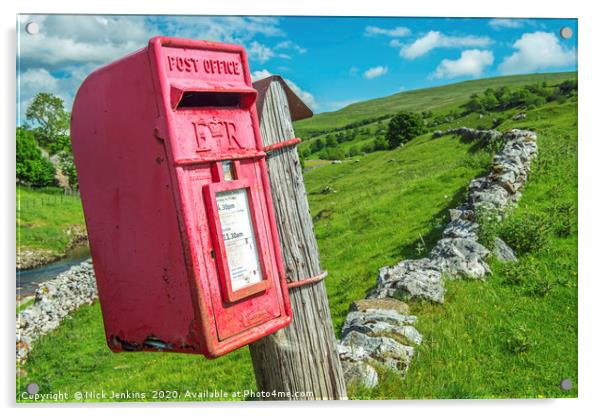 The Post Box at Yockenthwaite in the Yorkshire Dal Acrylic by Nick Jenkins