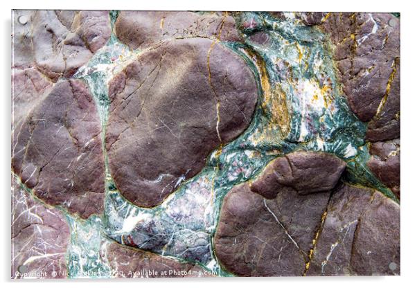 Rock Colours on beach Llanddwyn Island Anglesey Acrylic by Nick Jenkins