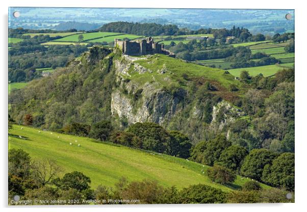 Carreg Cennen Castle Black Mountain South Wales Acrylic by Nick Jenkins