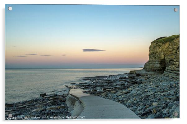 Dunraven Bay and Slipway at Dawn Glamorgan Coast Acrylic by Nick Jenkins