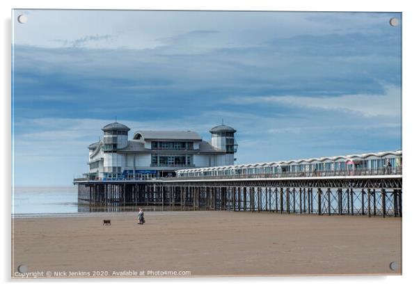 The Grand Pier at Weston Super Mare Somerset Acrylic by Nick Jenkins