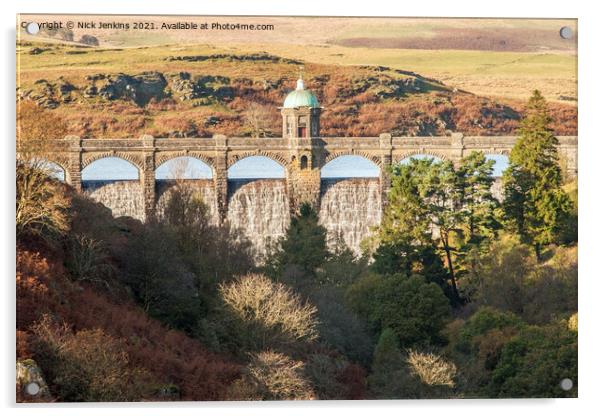 Craig Goch Dam top of the Elan Valley Acrylic by Nick Jenkins