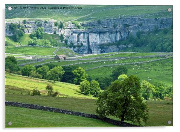 Malham Cove in the Yorkshire Dales Acrylic by Nick Jenkins