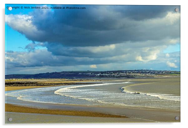 Sandy Bay Porthcawl Beach South Wales Coast  Acrylic by Nick Jenkins