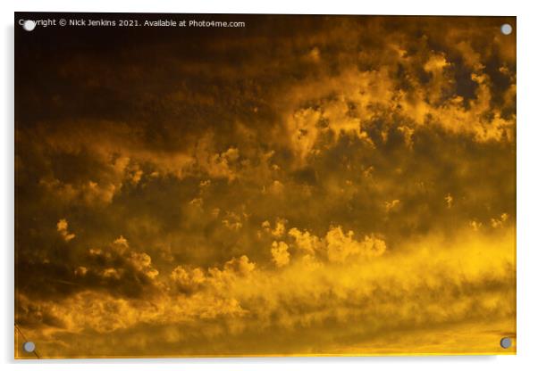 A summer evening sunset sky with amazing clouds Acrylic by Nick Jenkins