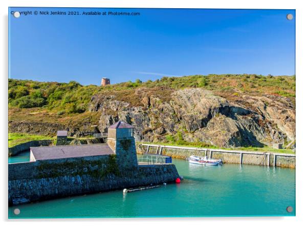 Amlwch Old Harbour Entrance Anglesey Coast  Acrylic by Nick Jenkins