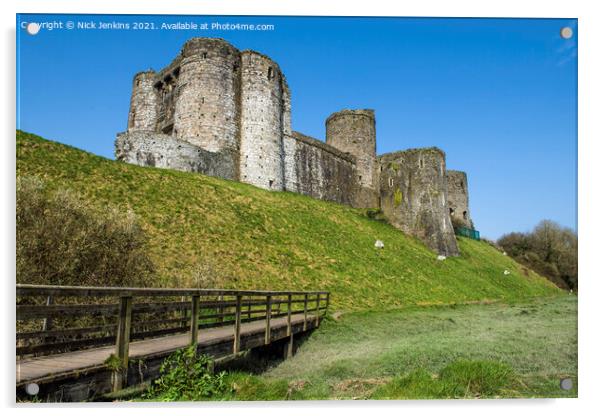 Kidwelly Castle Carmarthenshire Wales Acrylic by Nick Jenkins