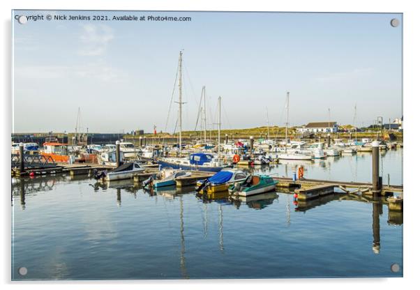 Burry Port Harbour on a sunny March day Acrylic by Nick Jenkins