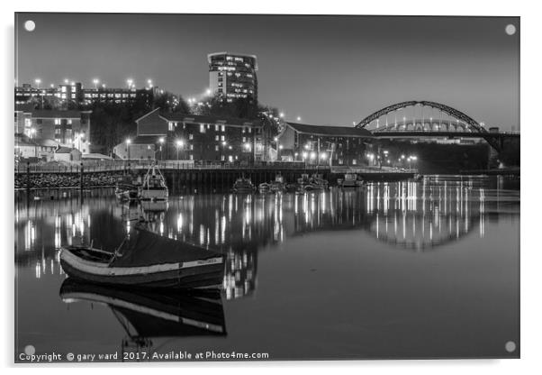 Sunderlands Wearmouth bridge and fish quay Acrylic by gary ward