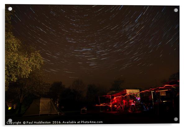 Startrails over the Astrocamp, Wales Acrylic by Paul Huddleston