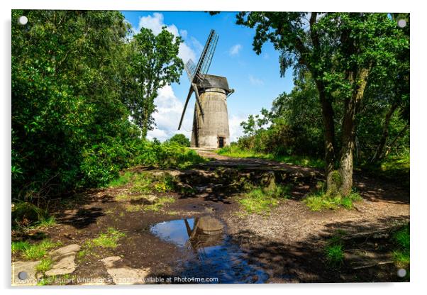 Bidston Windmill Reflection  Acrylic by Stuart Whittingham