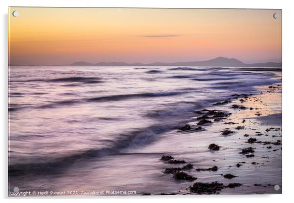Sunset on Harlech Beach Acrylic by Heidi Stewart