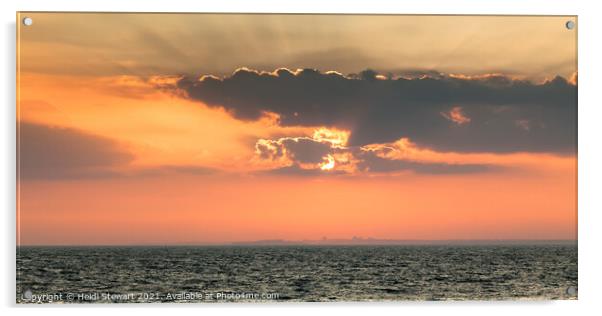 Christchurch Bay Sunset Acrylic by Heidi Stewart