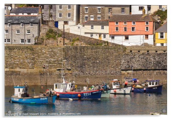 Mevagissey Harbour Acrylic by Heidi Stewart