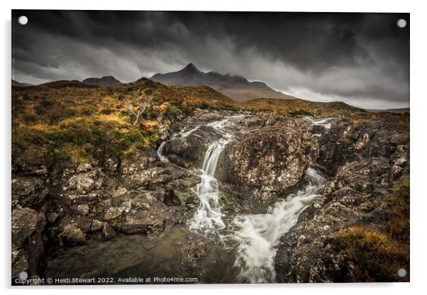 Sligachan Waterfalls Isle of Skye Acrylic by Heidi Stewart