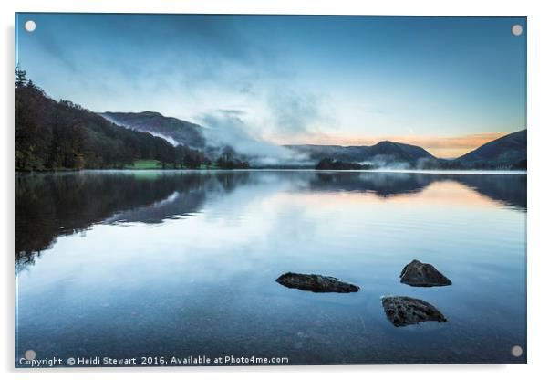 Grasmere Lake Sunrise in the Lake District Acrylic by Heidi Stewart