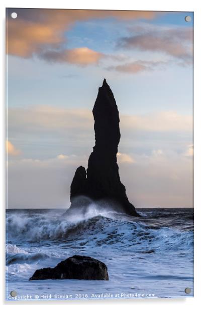 Reynisdrangar Sea Stacks, Iceland Acrylic by Heidi Stewart