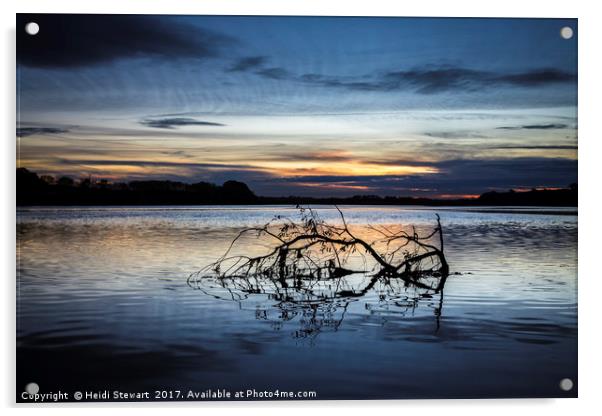 River Tweed Sunset Acrylic by Heidi Stewart