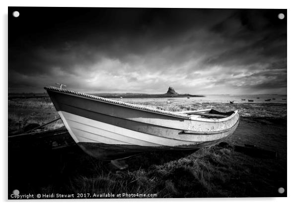 Fishing Boat on the Holy Island of Lindisfarne Acrylic by Heidi Stewart